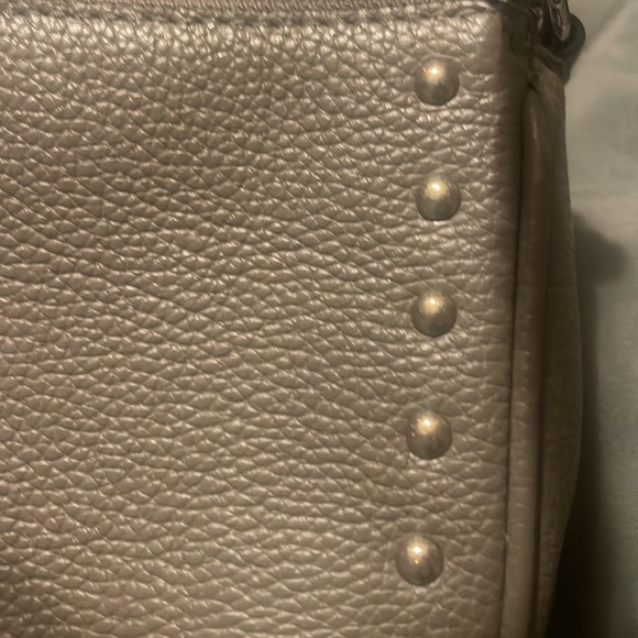 Coach gunmetal studded,gray leather wristlet/small clutch - Picture 3 of 11